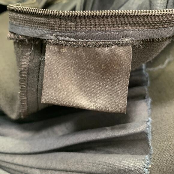 BRIONI Size L Black Mercerized Cotton Ruffled Open Back Cocktail Dress - Picture 6 of 9